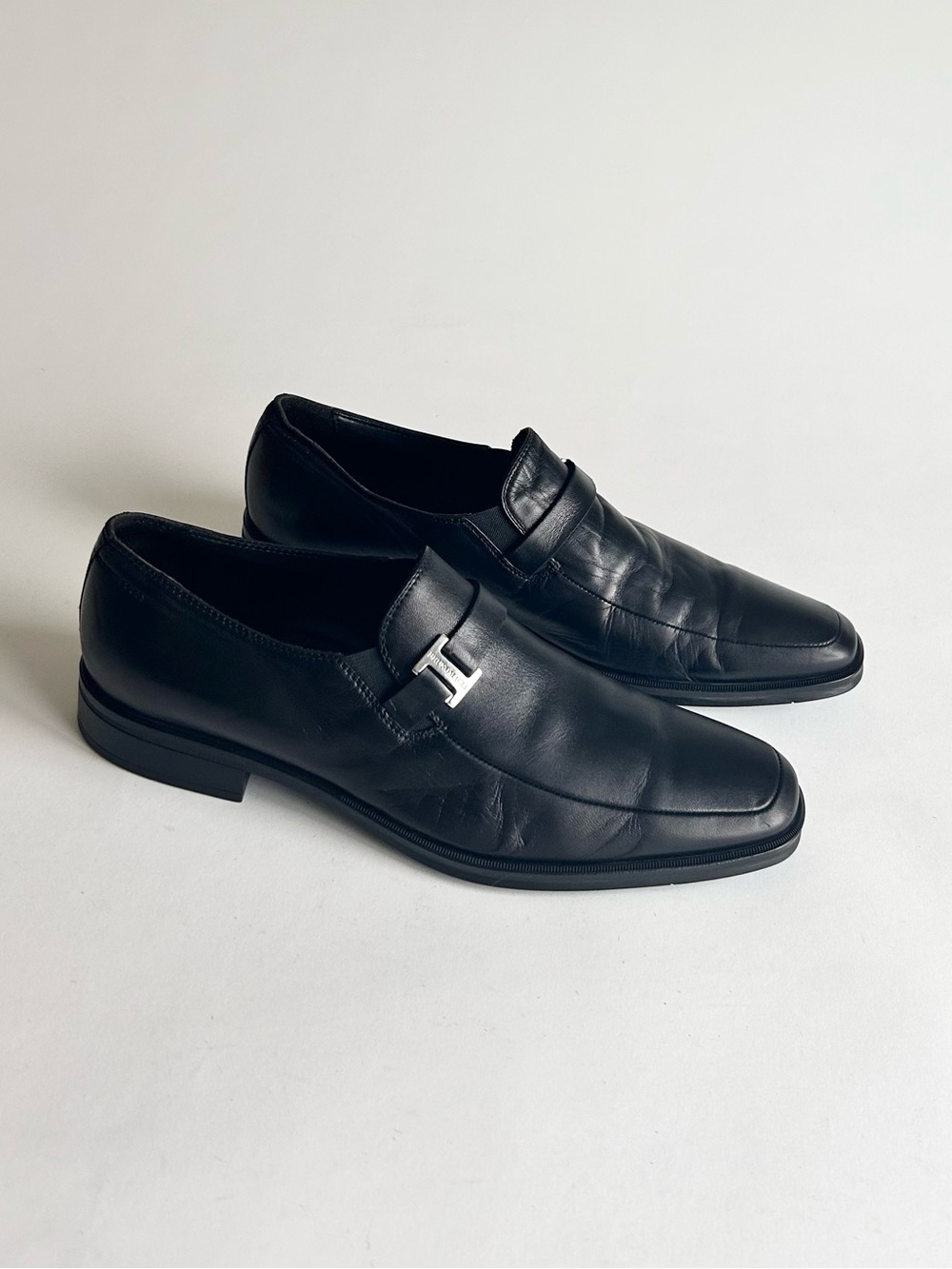 Men’s Bruno Magli Pivetto Black Genuine Leather Rubber Outsole Loafers size 9
